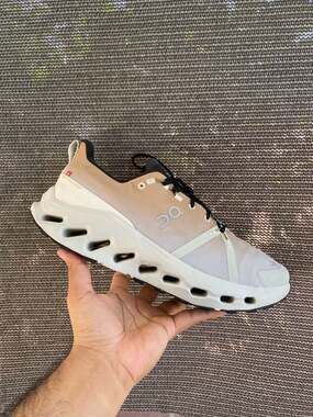 On Cloudsurfer Trail Waterproof Men's Running Shoes - Desert/Black